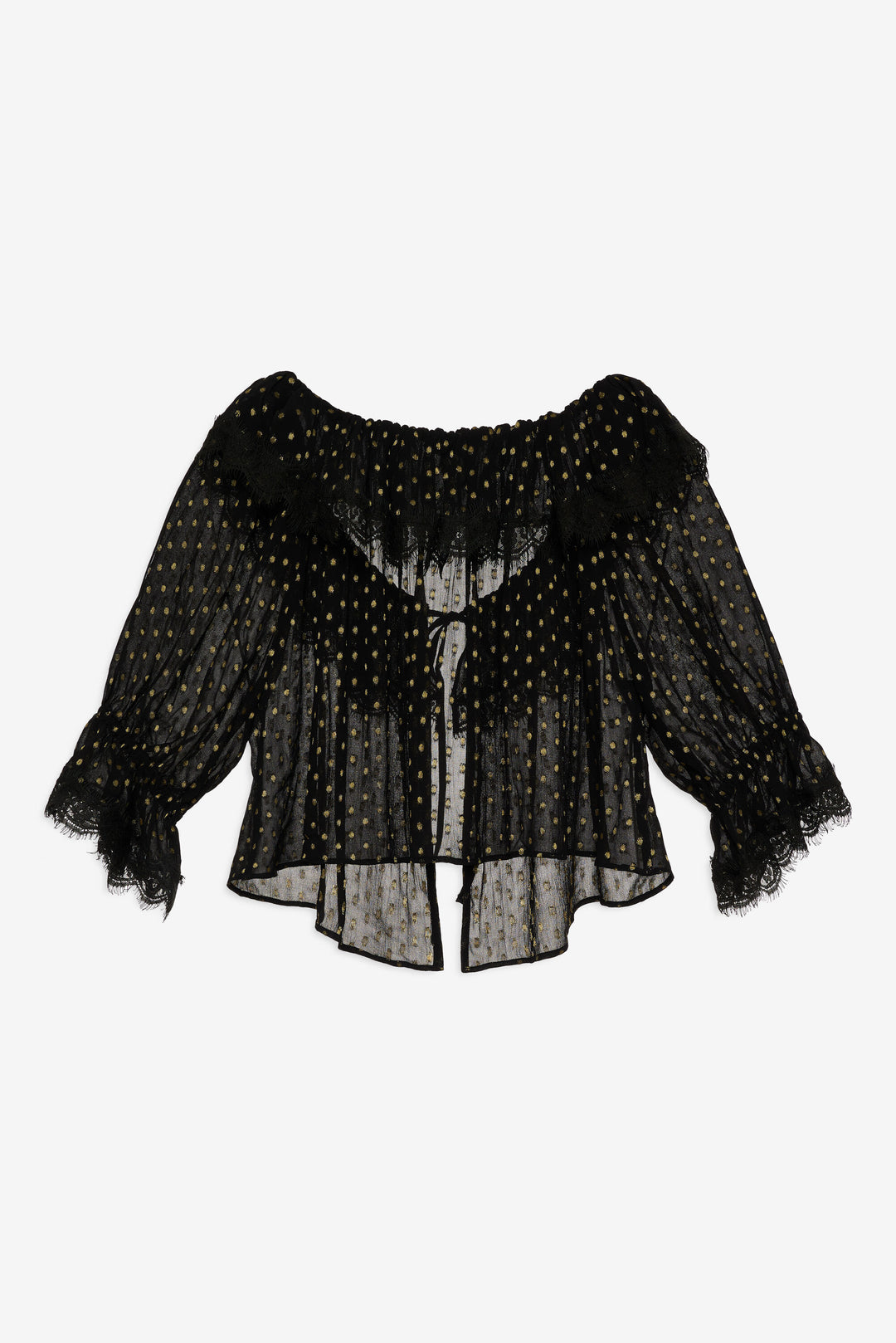 For Love and Lemons Liz Lurex Dot Top - Black