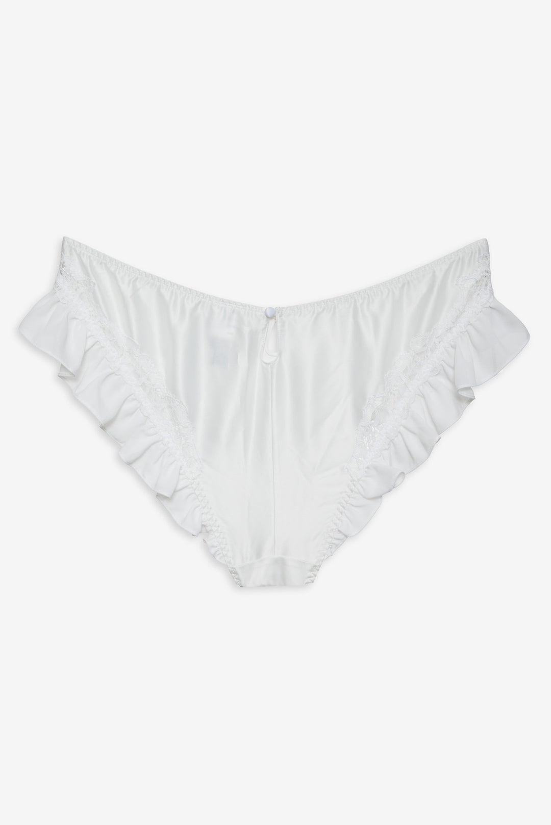 For Love and Lemons Butterfly Lace Ruffle Cheeky Panty - White