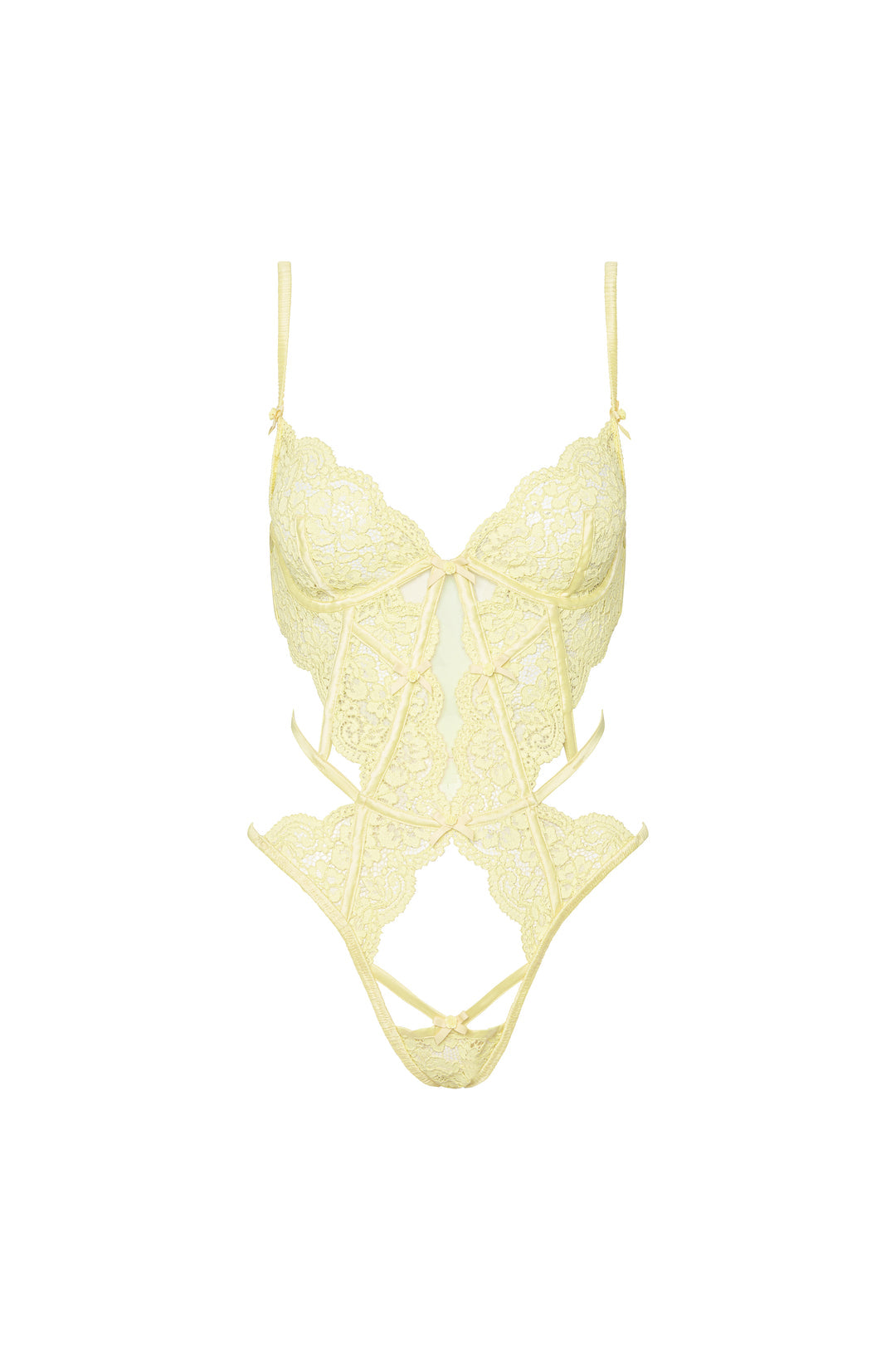 For Love and Lemons Creamsicle Lace Bodysuit - Yellow
