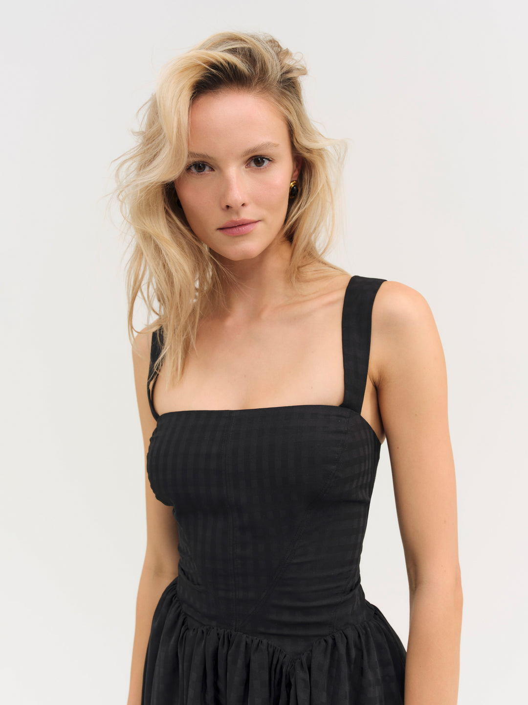 For Love and Lemons Ginny Gingham Mini Dress - Black