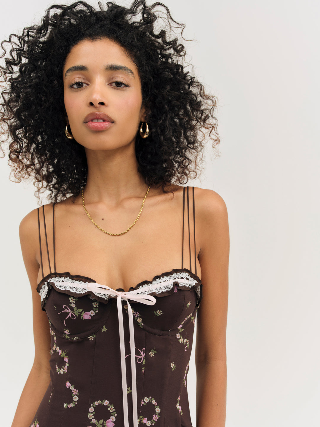 For Love and Lemons Kate Mini Dress - Brown