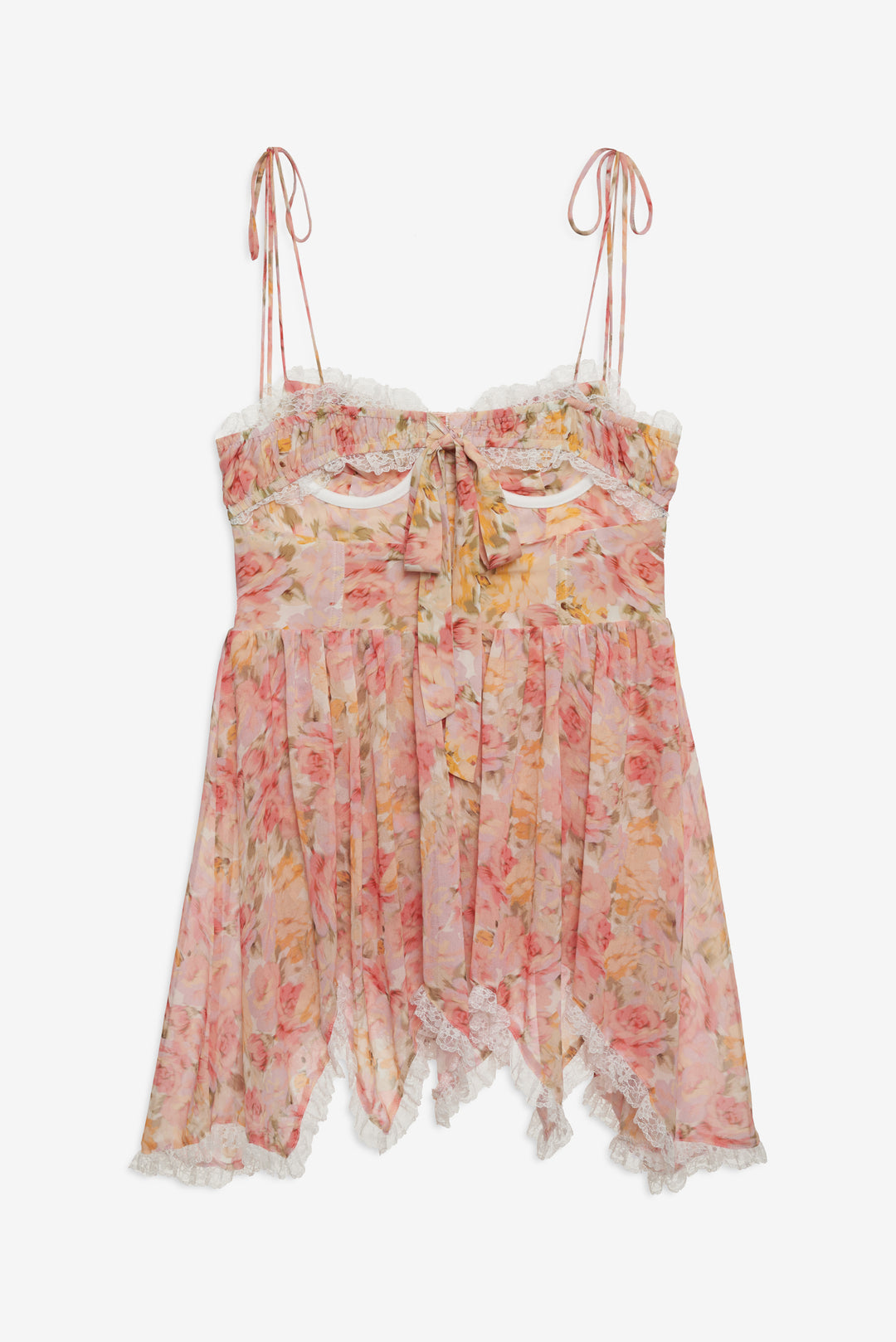 For Love and Lemons Elea Asymmetrical Mini Dress - Peach