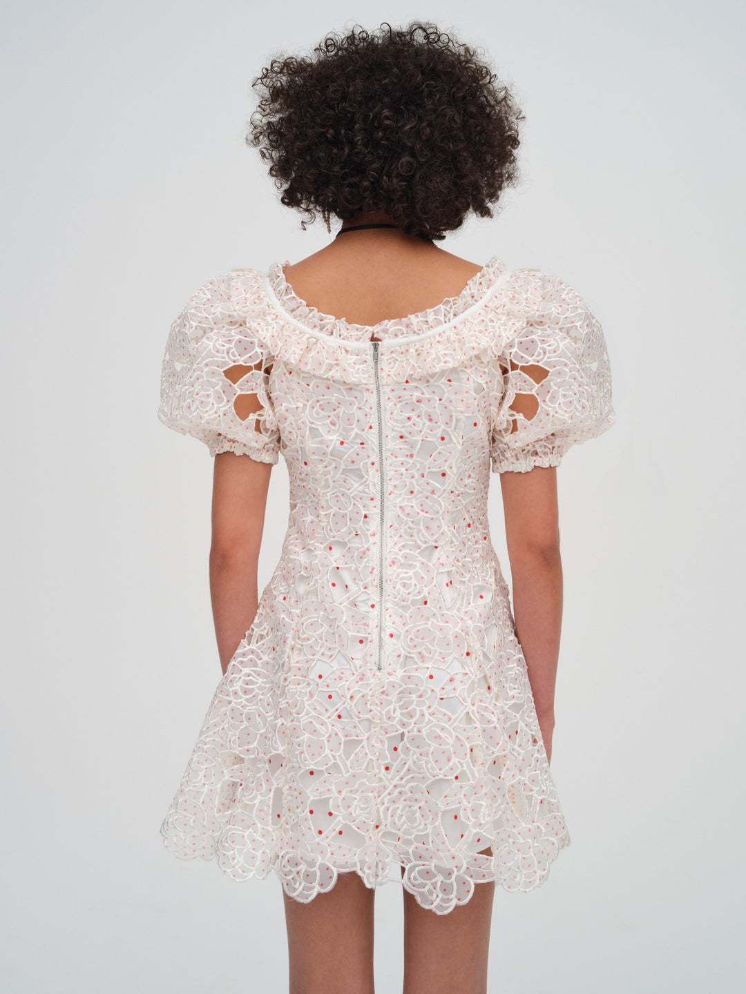 For Love and Lemons Aphrodite Embroidered Mini Dress - White
