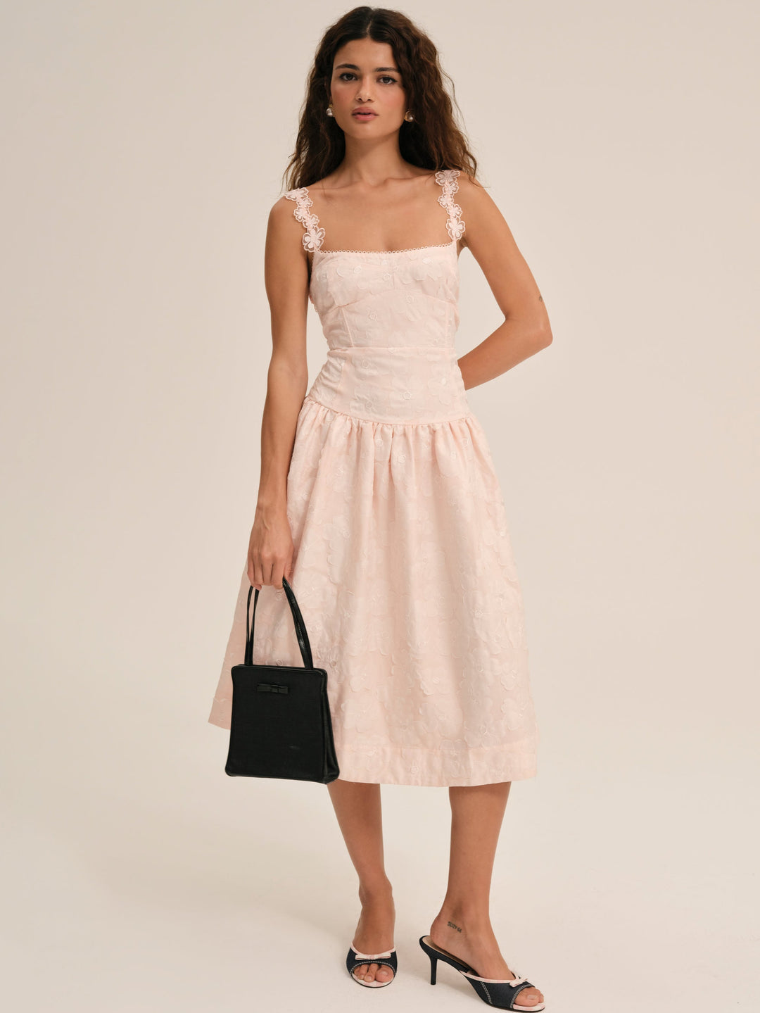 For Love and Lemons Florence Midi Dress - Peach