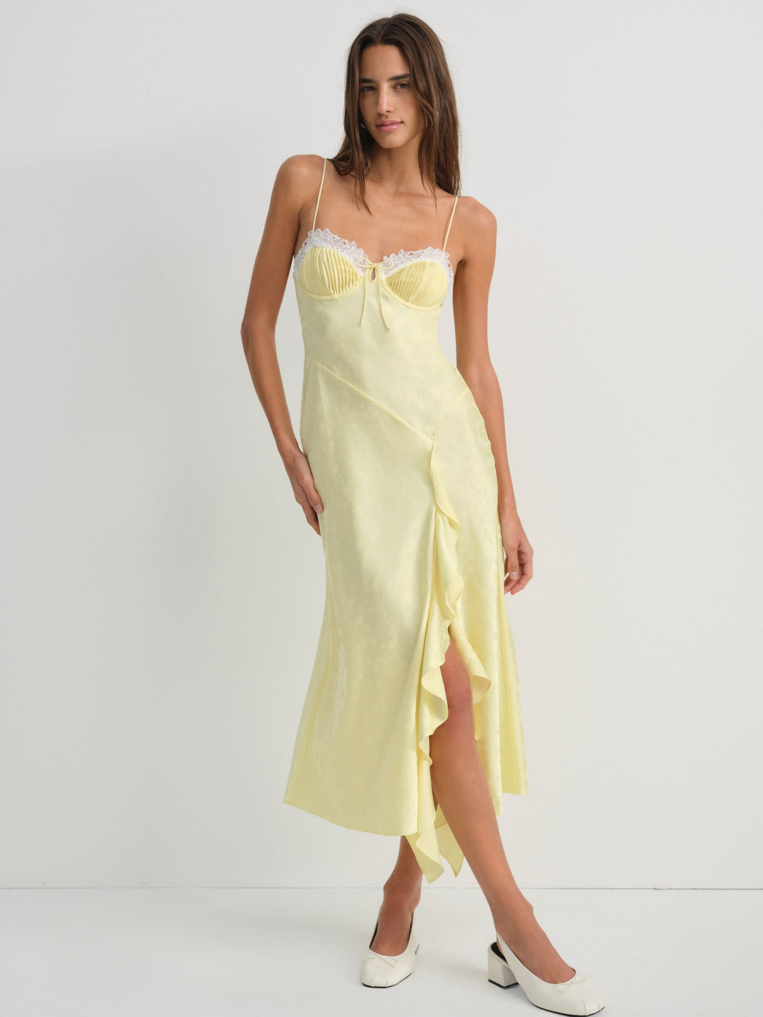 For Love and Lemons Chania Midi Dress - Yellow
