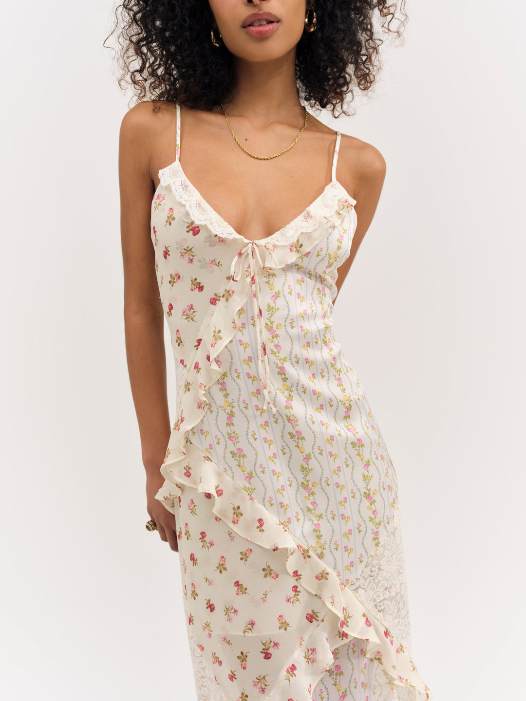 For Love and Lemons Josalyn Maxi Dress - Cream