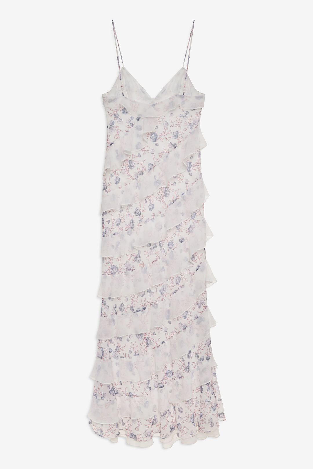 For Love and Lemons Debby Ruffled Maxi Dress - White