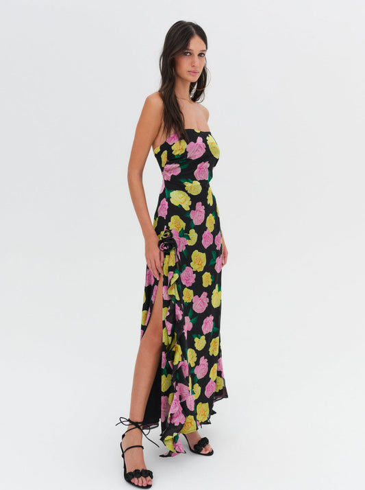 For Love and Lemons Madison Strapless Maxi Dress - Black