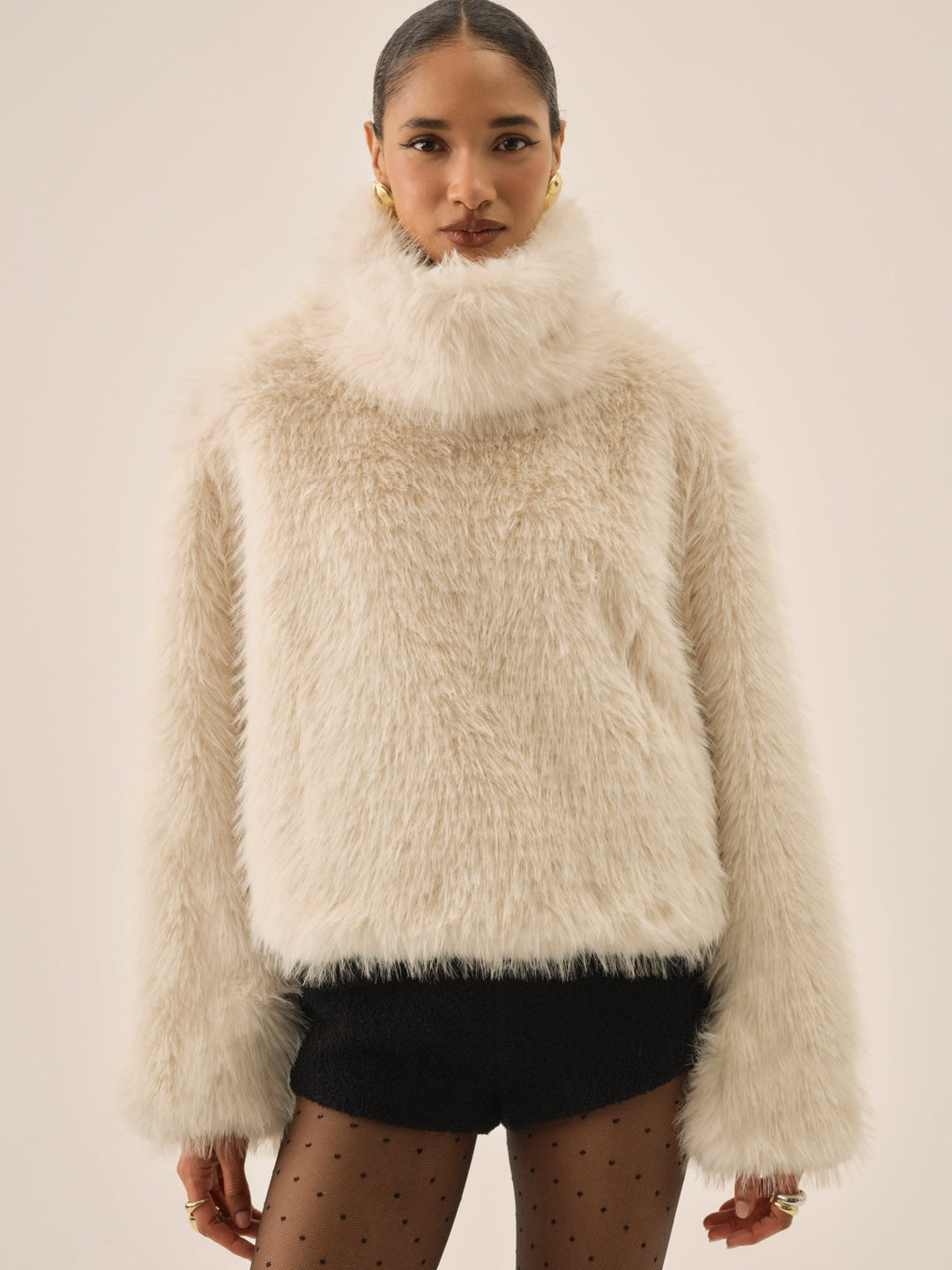 For Love and Lemons - Arctic Faux Fur Pullover - Cream