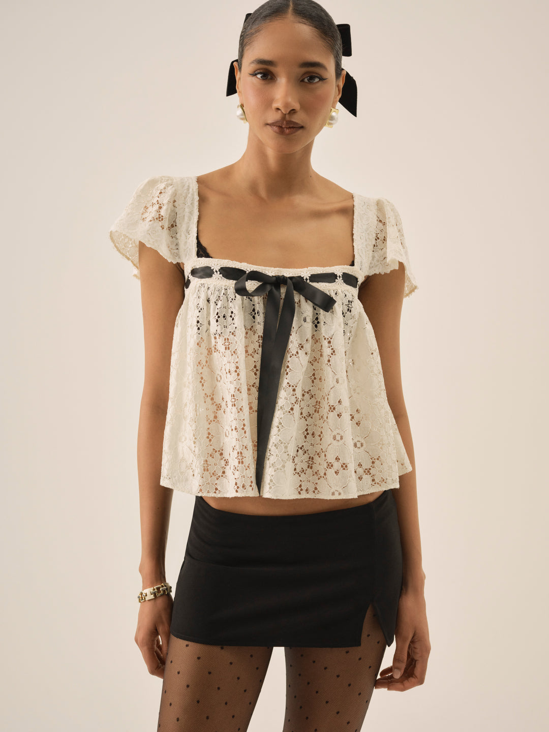 For Love and Lemons - Creampuff Lace Top - Cream