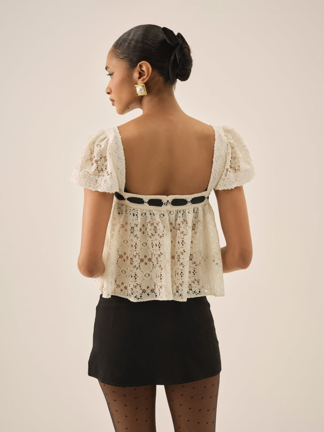 For Love and Lemons - Creampuff Lace Top - Cream