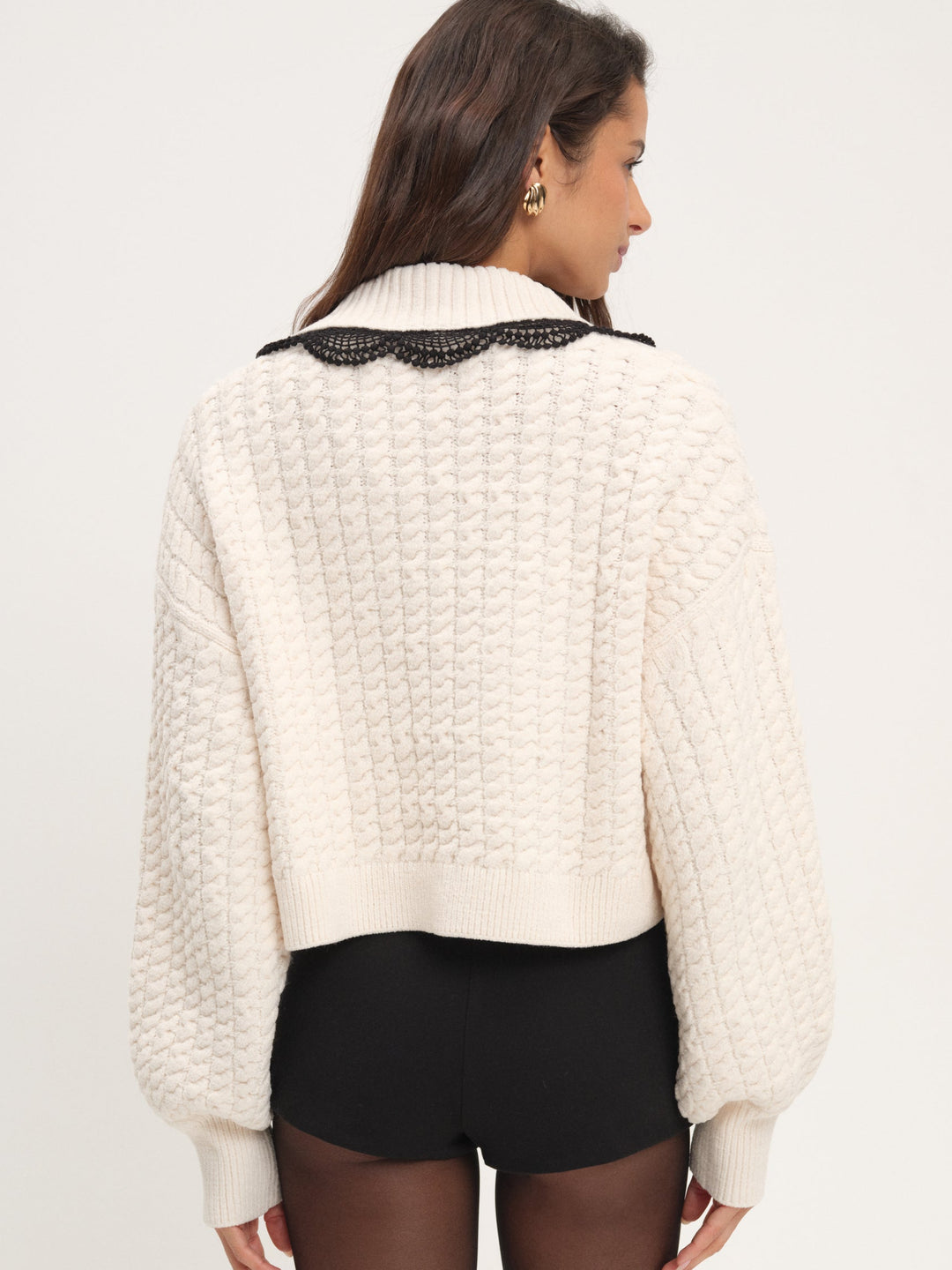 For Love and Lemons - Tierra Knit Jacket - Cream