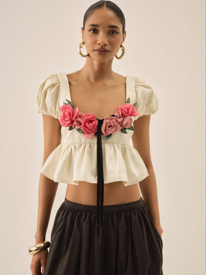 For Love and Lemons - Rosalie Top - Cream