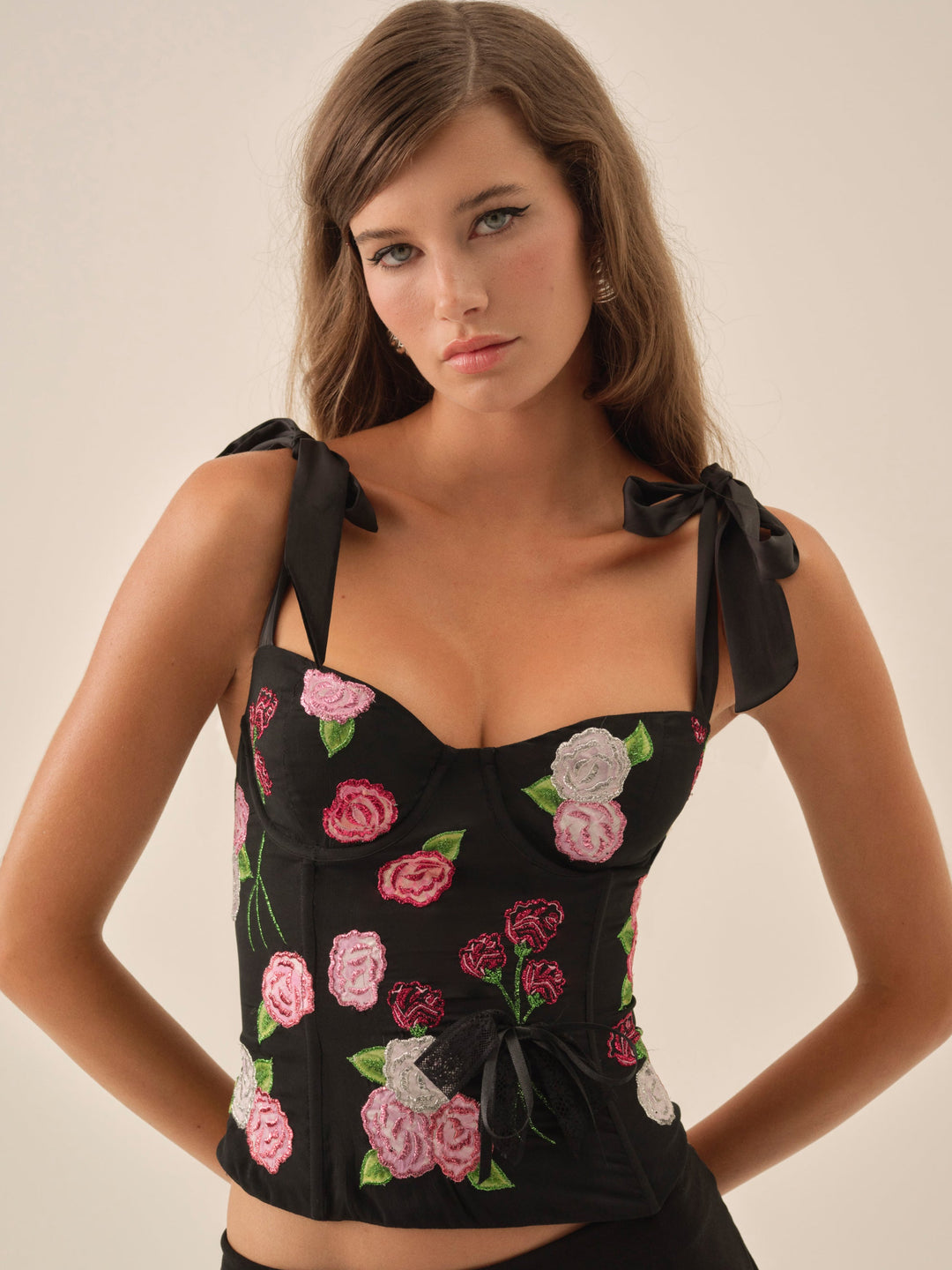 For Love and Lemons - Midnight Garden Bustier - Black