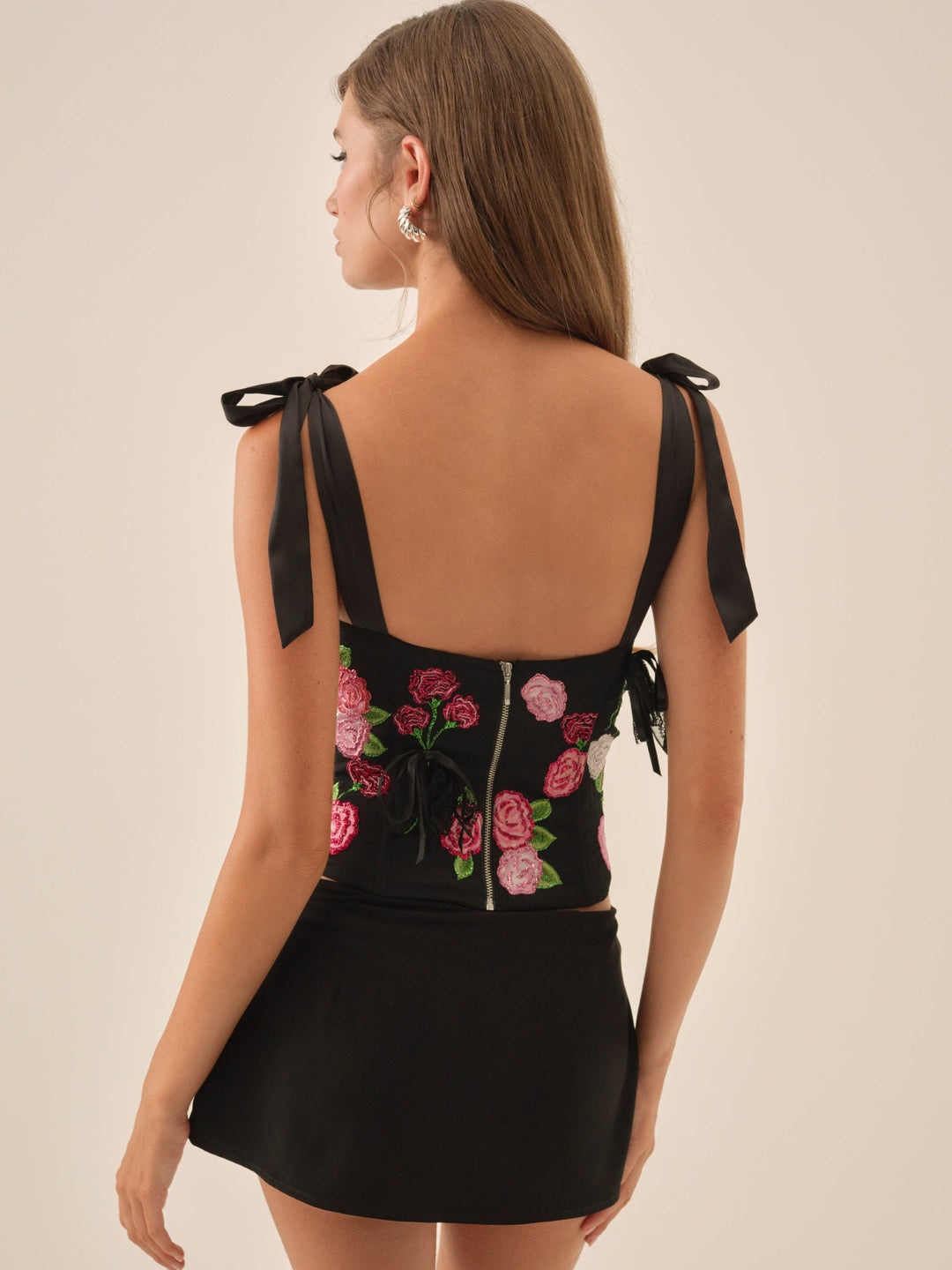 For Love and Lemons - Midnight Garden Bustier - Black