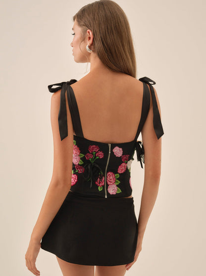 For Love and Lemons - Midnight Garden Bustier - Black