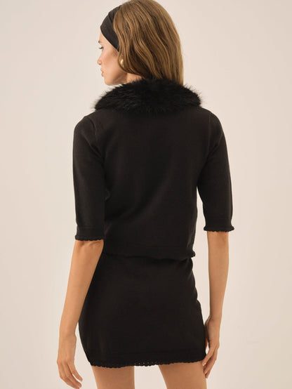 For Love and Lemons - Maura Knit Cardigan - Black