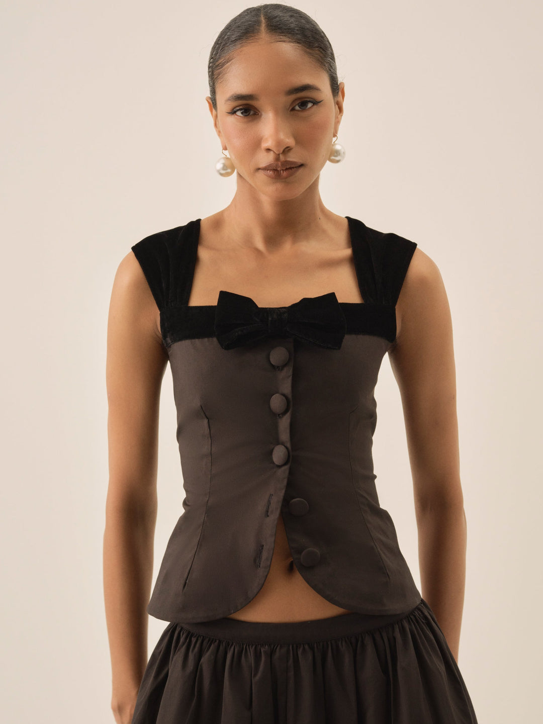 For Love and Lemons - Train Station Poplin Top - Black