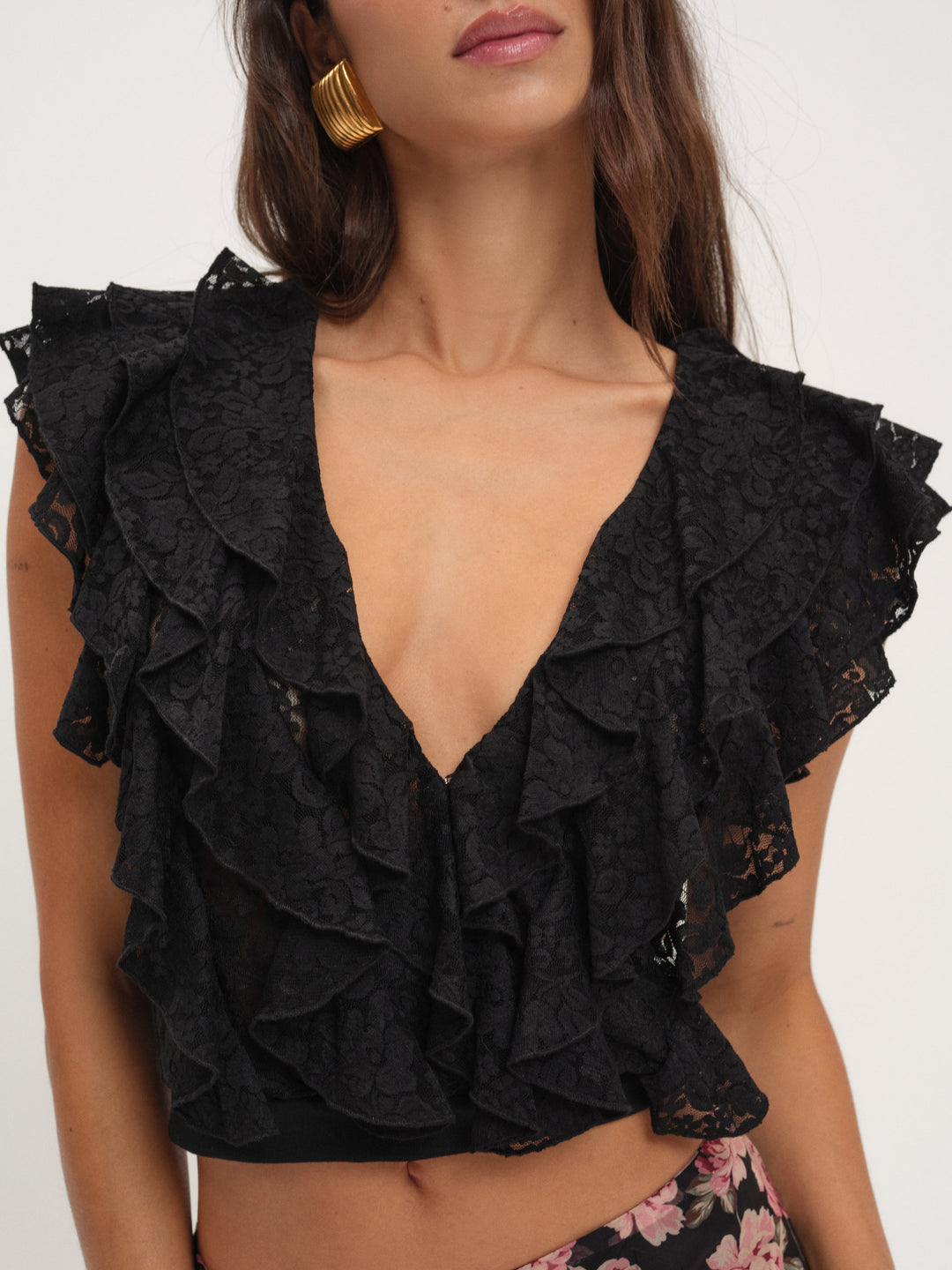 For Love and Lemons - Lucianna Lace Top - Black