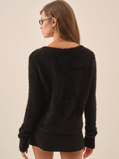 For Love and Lemons - Tayla Knit Cardigan - Black