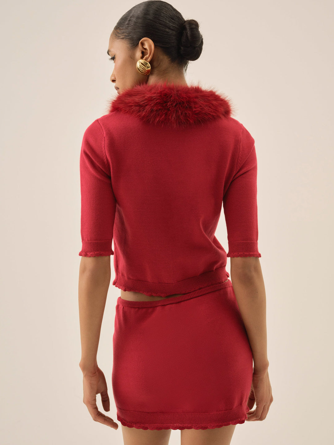 For Love and Lemons - Maura Knit Cardigan - Red