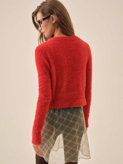 For Love and Lemons - Tayla Knit Cardigan - Red