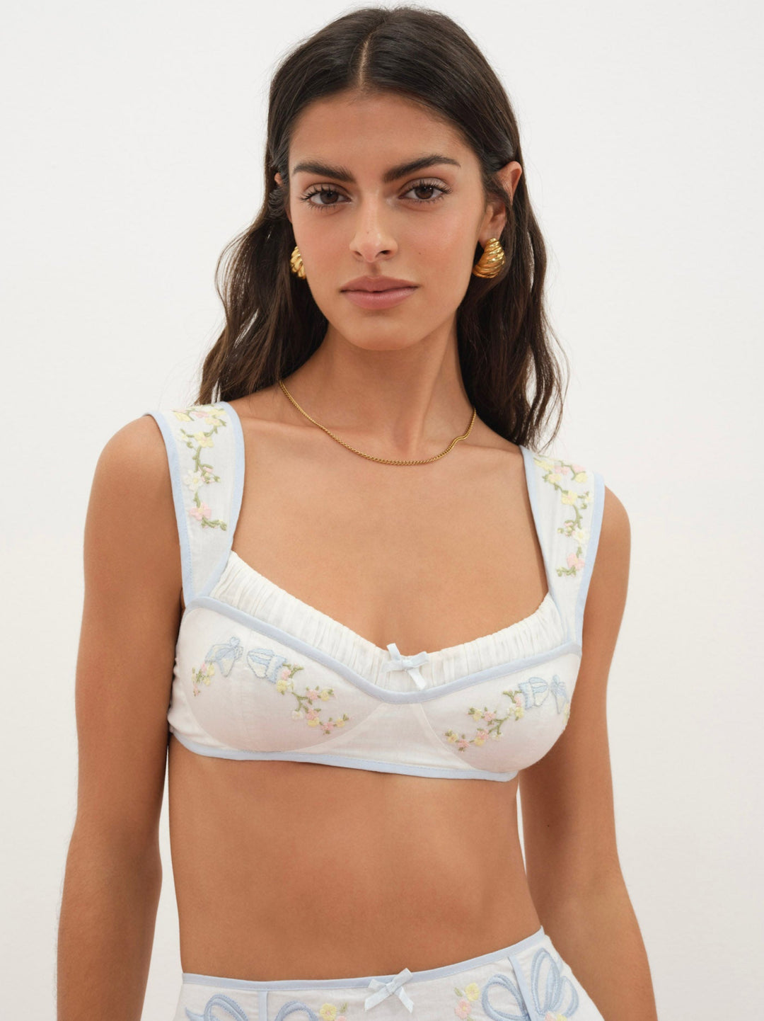 For Love and Lemons - Baby Bows Bra Top - White