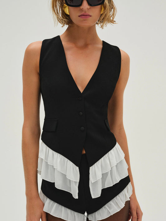 For Love and Lemons - Noemie Vest - Black