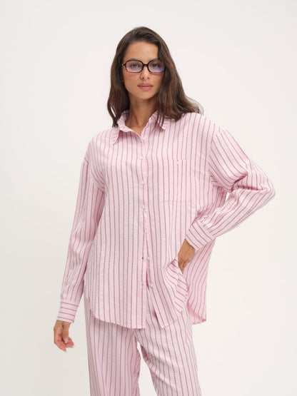 For Love and Lemons - Mindy Button-Down Shirt - Pink
