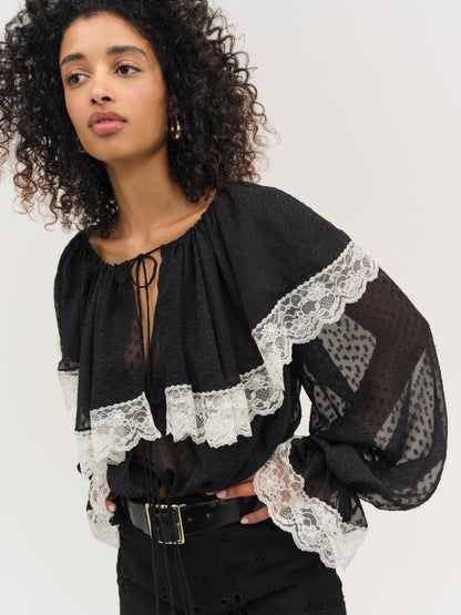 For Love and Lemons - June Top - Black