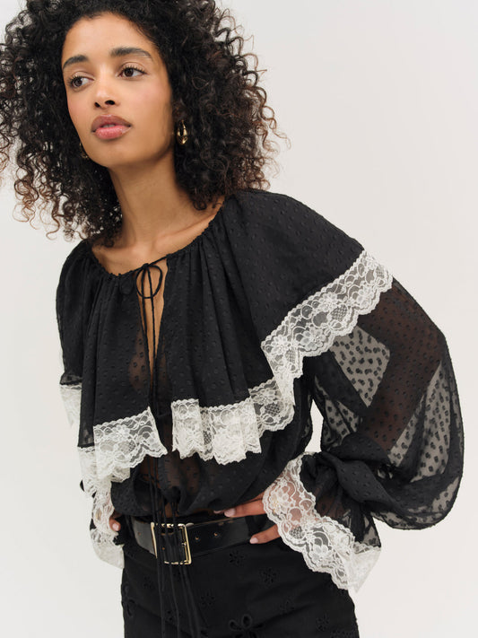 For Love and Lemons - June Top - Black