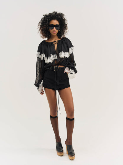 For Love and Lemons - June Top - Black