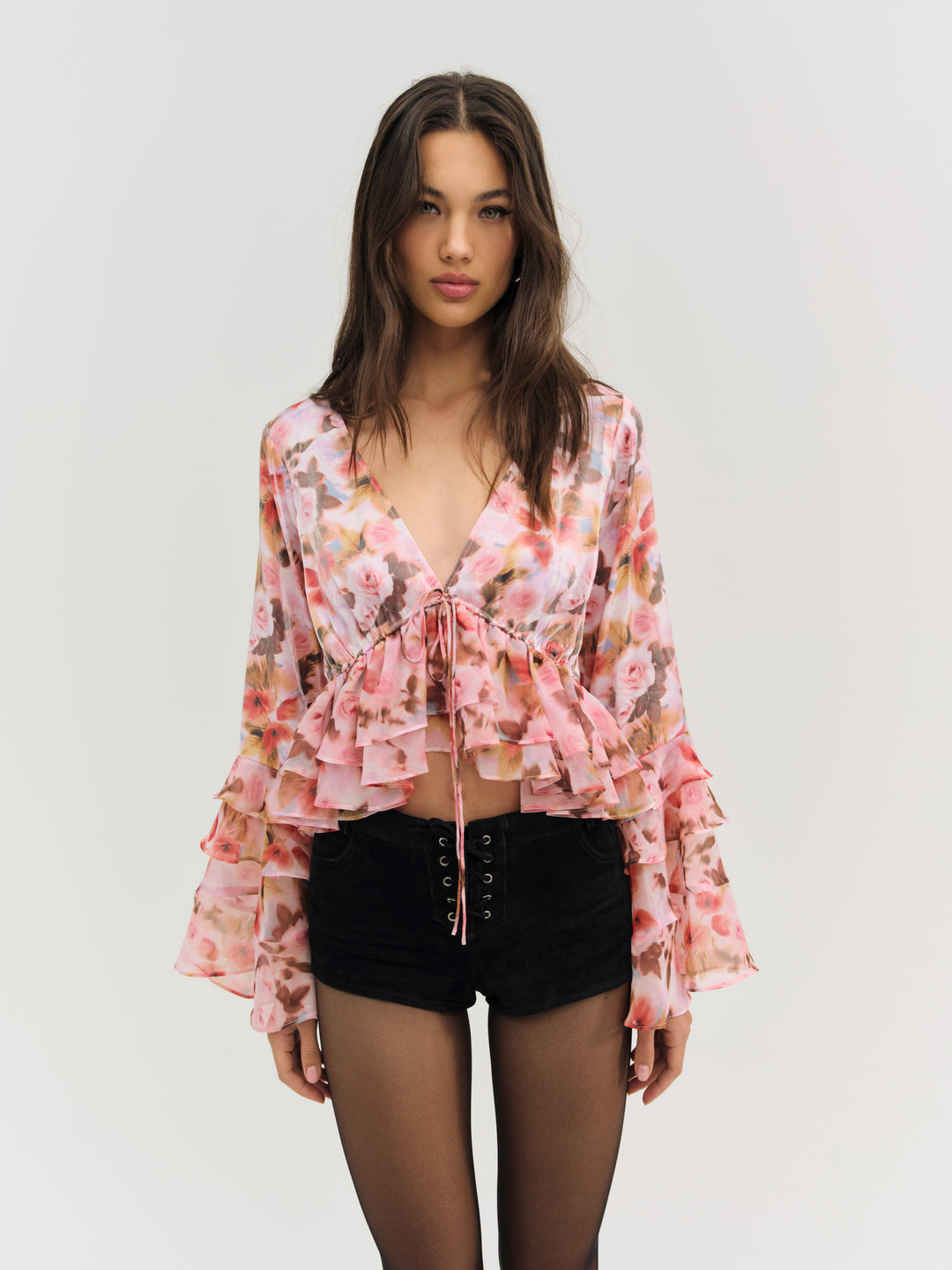 For Love and Lemons - Fallen Floral Top - Pink