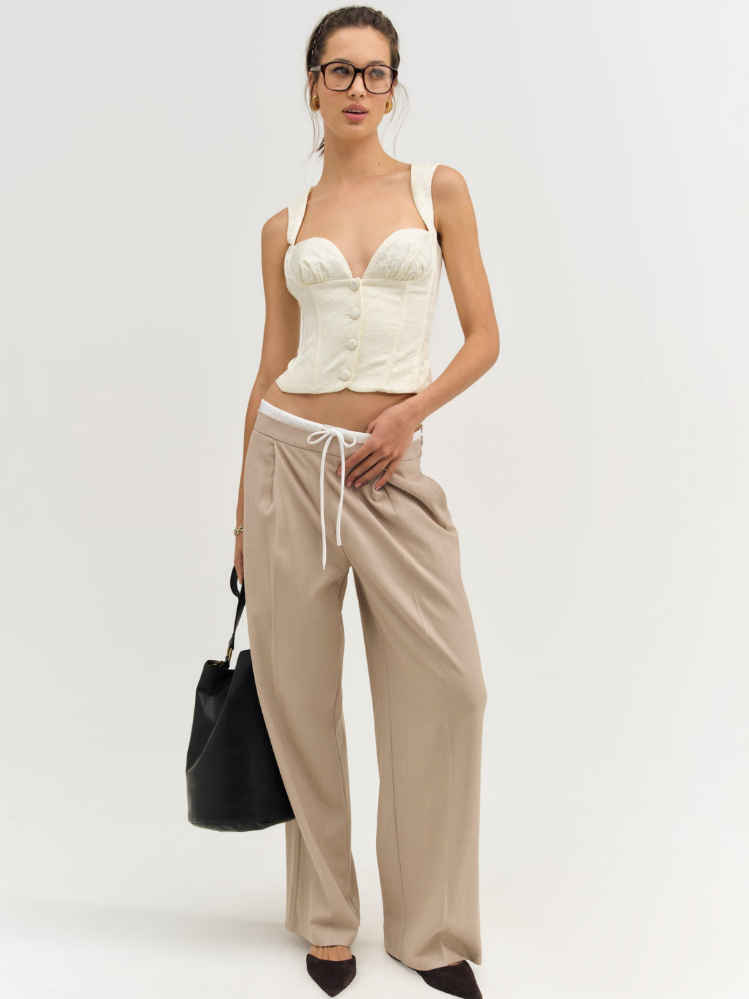 For Love and Lemons - Rosie Jacquard Top - Cream