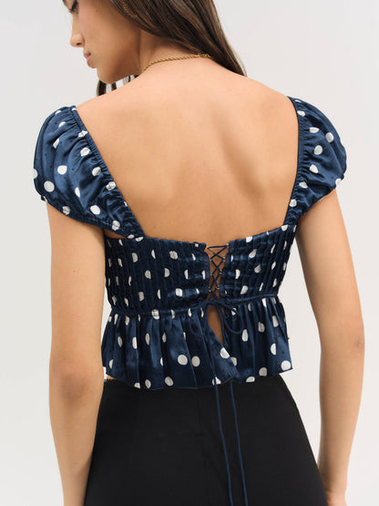 For Love and Lemons - Holland Top - Navy