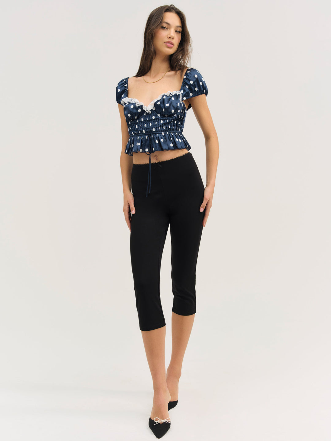 For Love and Lemons - Holland Top - Navy