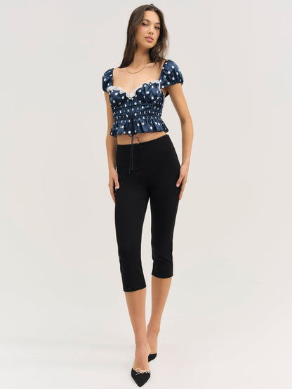 For Love and Lemons - Holland Top - Navy