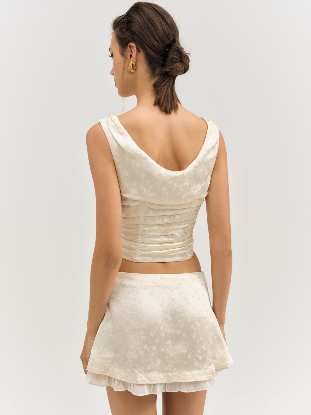 For Love and Lemons - Carla Jacquard Corset Top - Cream