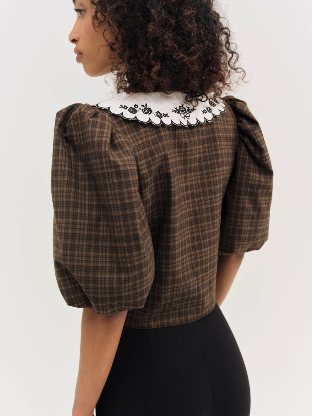 For Love and Lemons - University Plaid Top - Brown