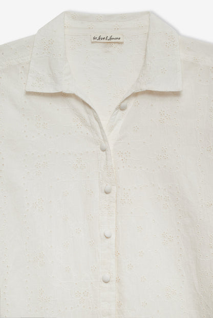 For Love and Lemons - Handkerchief Button-Up Shirt - White