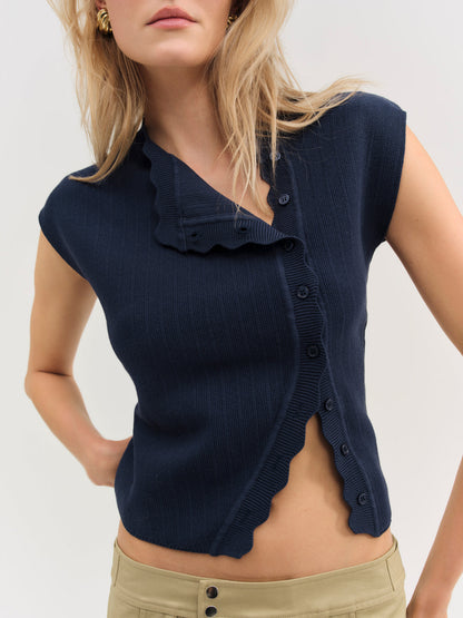 For Love and Lemons - Naomi Knit Top - Navy