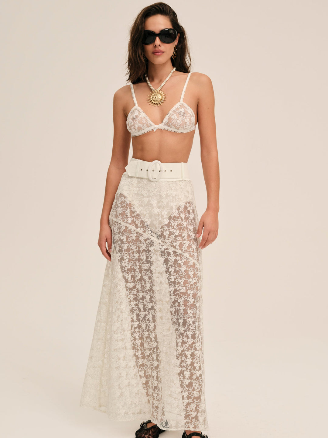 For Love and Lemons - Ciao Lace Bralette - Natural