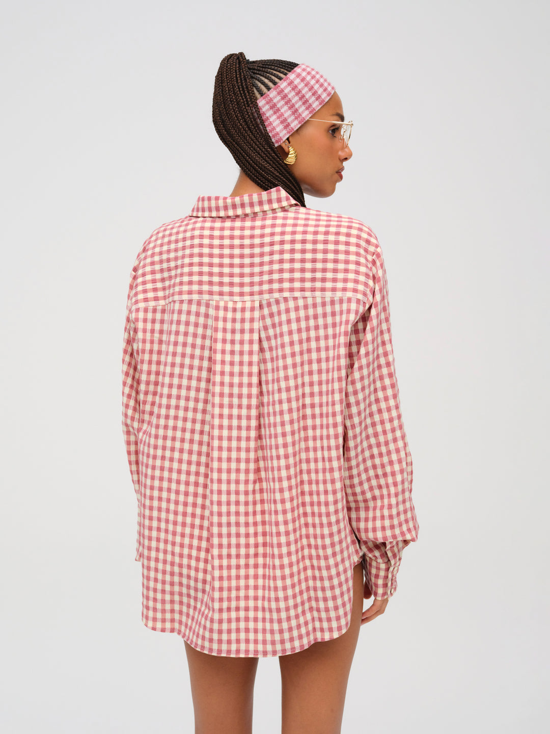 For Love and Lemons - Georgia Gingham Button Down - Mauve