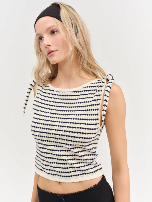 For Love and Lemons - Regatta Stripe Knit Top - Cream