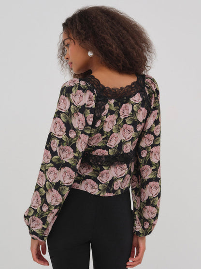 For Love and Lemons - Clarisse Blouse - Black
