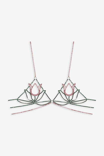 For Love and Lemons - Tulip Rhinestone Bralette - Pink