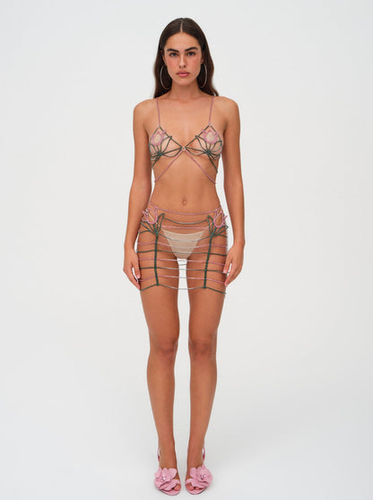 For Love and Lemons - Tulip Rhinestone Bralette - Pink