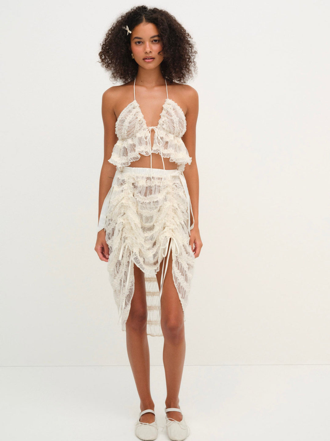 For Love and Lemons - Romy Bralette Top - White