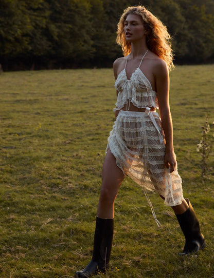 For Love and Lemons - Romy Bralette Top - White