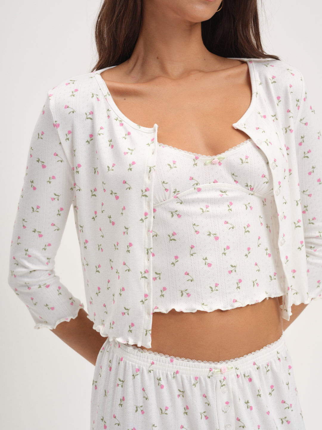 For Love and Lemons - Elliana Cardigan - White